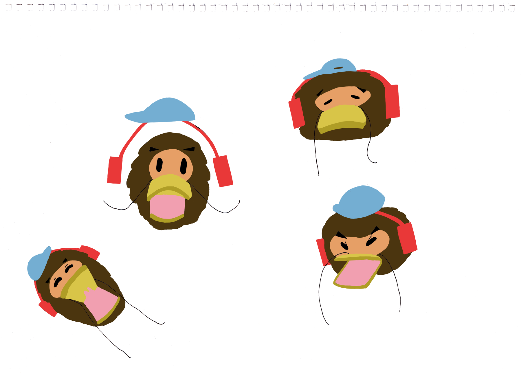 Colour expressions: Finished facial-expression colour study