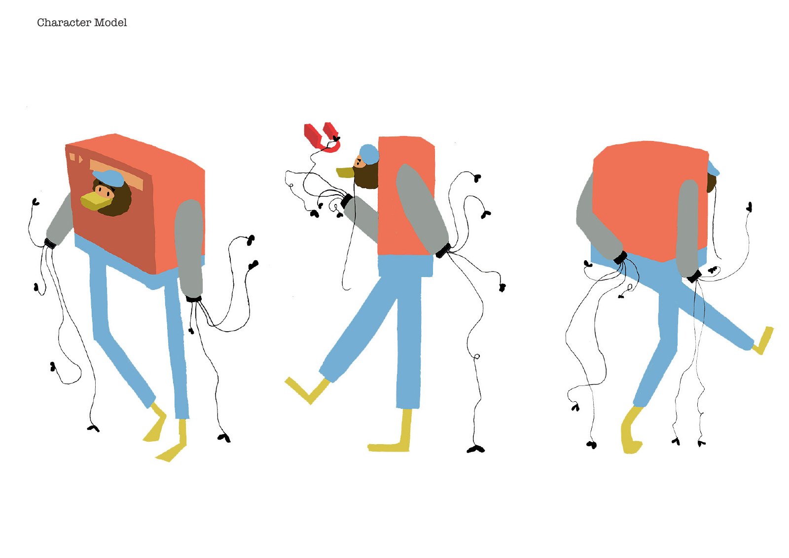 Character model: Full-colour model and movement studies
