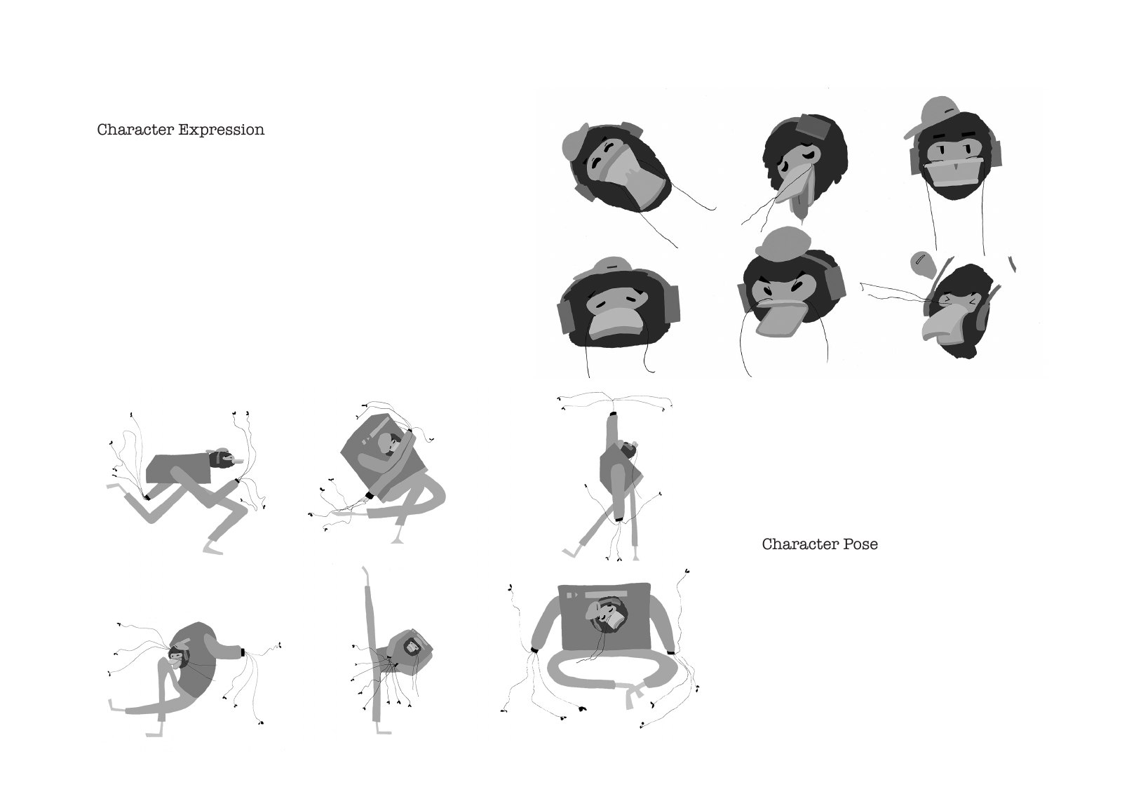 Expression & pose: Expression shapes and character poses
